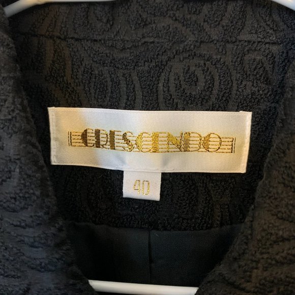 Black Blazer with Stitched Pattern Design (Size EU 40) - Picture 3 of 5